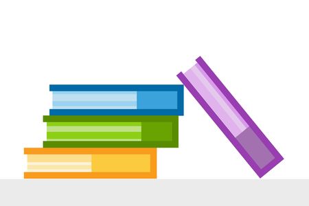 Books  icons set. Sale background.  Back to school background. Education, university, college symbol or knowledge, books stack, publish, page paper. Book icons isolated on whiteのイラスト素材