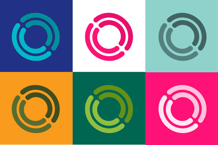 Technology circle . Orbit rings . Vector circle  design. Abstract circle  template. Round ring shape. Infinity ring symbol, technology circle icon, thin line circle . Company round . Together circle .のイラスト素材