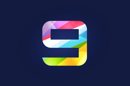 Nine 9 letter vector. Nine logo icon template. Nine symbol silhouette. Nine isolated icon, Nine line style letter, Nine logotype, Nine logotype, Nine modern symbol, Nine company name brand.のイラスト素材