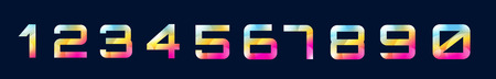 Numbers 1-9 letters vector. Numbers logo icons set. Numbers symbols silhouette. Numbers isolated icons. Line style letter,  modern numbers. Count numbers setのイラスト素材