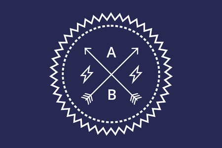 Vintage old style logo icon with arrows. Star logo. Letter logo. Royal hotel, Premium boutique, Fashion logo, Education logo, VIP logo. School or University logo, Premium quality brand, Lawyer logoのイラスト素材