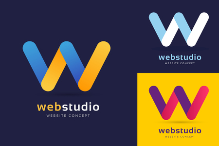 W letter vector. W logo icon template. W symbol silhouette. W isolated icon, W line style letter, W logotype, W logotype, W modern symbol, Wave logo. W name company or brand name. Wave vector iconのイラスト素材