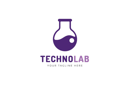 Laboratory equipment vector logo. Lab icon logo isolated on white. Chemicals, lab logo, laboratory equipment, science logo icon, technology logo, science logo. laboratory glassware logo. Testing glass logoのイラスト素材