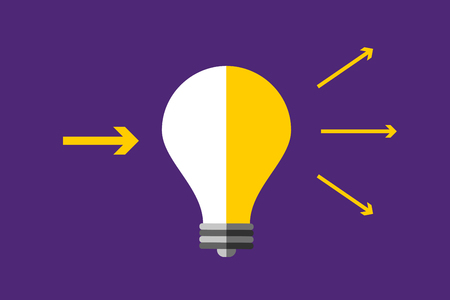 Bulb lamp light idea vector background illustration. Lamp creative idea concept. Braistorm concept with light bulb lamp isolated on background. Lamp, idea, creative, concept, design, vectorのイラスト素材