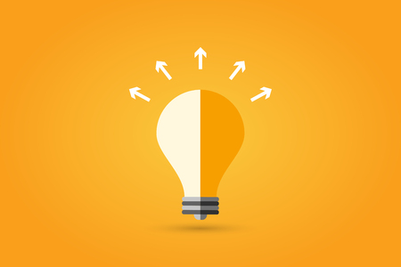 Bulb lamp light idea vector background illustration. Lamp creative idea concept. Braistorm concept with light bulb lamp isolated on background. Lamp, idea, creative, concept, design, vectorのイラスト素材