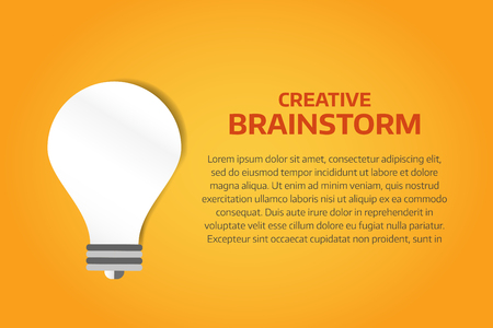 Bulb lamp light idea vector background illustration. Lamp creative idea concept. Braistorm concept with light bulb lamp isolated on background. Lamp, idea, creative, concept, design, vectorのイラスト素材