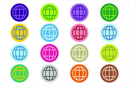 Globe Earth logo. Globe icon. Globe vector. Globe illustration. Globe silhouette. Abstract globe. Colored globe. Globe icons set. Orbit globe. Star globe. Globe earth icon and earth. Globe technology logoのイラスト素材
