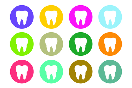 Tooth Icon vector logo set. Health, medical or doctor and dentist office symbols. Oral care, dental, dentist office, tooth health, tooth care, clinic. Tooth logo. Tooth icon. Tooth silhouetteのイラスト素材