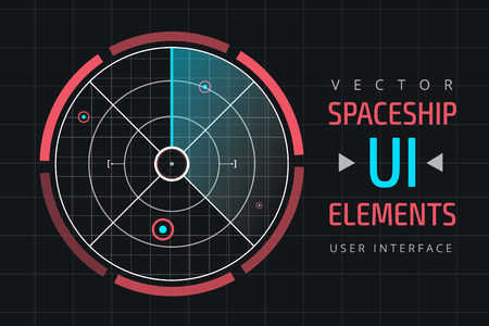 UI infographic interface web elements. Futuristic space thin user interface. Web interface elements, UI elements, UI design, UI vector icons. Game target navigation interface technology design UI flat elementsのイラスト素材