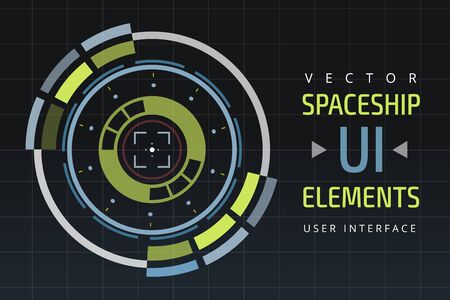 UI hud infographic interface web elements. Futuristic space thin HUD user interface. Web UI interface elements, UI elements, UI design, UI vector icons. Game target navigation interface hud ui designのイラスト素材