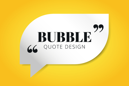 Quote blank template. Quote bubble. Empty template. Quote design, quoting box, text sign reference, paper information template. Quote form. Bubble template set. Yellow quote blank icon isolatedのイラスト素材