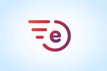 Fast line E letter icon monogram. E and lines monogram. Vector E line letter e letter design. Abstract e letter. Motion lines. E line symbol. Thin line style. Transport delivery E motion iconのイラスト素材