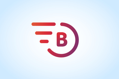 Fast line B letter icon monogram. B and lines monogram. Vector B line letter. B letter design. Abstract B letter. Motion lines b line symbol. Thin line style. Transport delivery b motion iconのイラスト素材