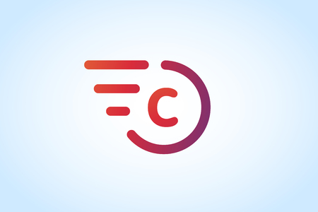 Fast line C letter icon monogram. C and lines monogram. Vector c line letter. C letter transport icon. Abstract C letter. Motion lines c line symbol. Thin line style. Transport delivery C motion car iconのイラスト素材