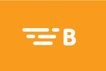 Fast line B letter icon monogram. B and lines monogram. Vector B line letter. B letter design. Abstract B letter. Motion lines b line symbol. Thin line style. Transport delivery b motion iconのイラスト素材