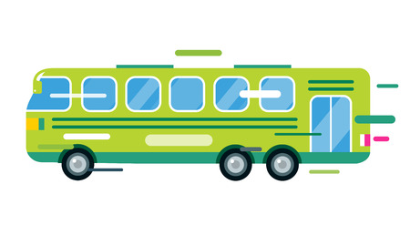 City bus cartoon style vector. Bus icon silhouette. Bus vector cartoon silhouette. Bus mobile fast city transport. Bus fast moving. Green bus vector illustration. Vector bus object isolatedのイラスト素材