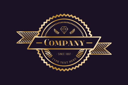 Vintage old style logo icon template.のイラスト素材