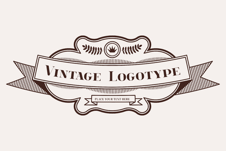Vintage old style logo icon template. のイラスト素材