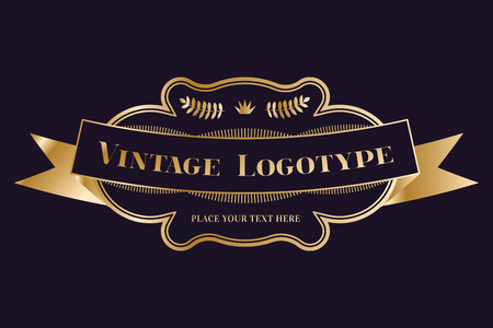 Vintage old style logo icon template.のイラスト素材