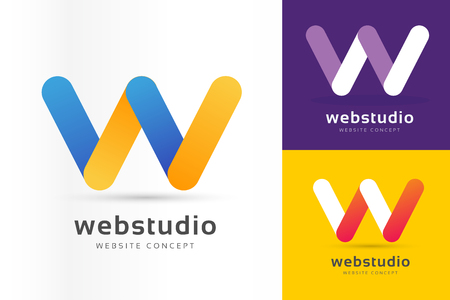 W logo icon template.のイラスト素材