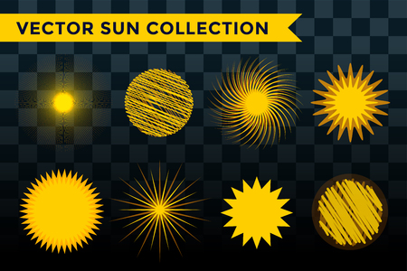 Sun burst, star or snowflakes logo icon set.のイラスト素材