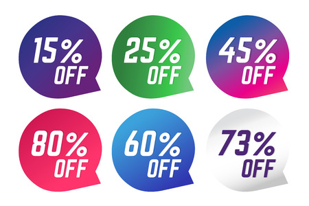 Sale, Off vector tags. Sale vector and Sale label icons. Shop discount sale. Free offer, promotion, promo, market. Sale vector sign. Sale vector icons silhouette. Sale banner, sticker, label, circle paper couponのイラスト素材