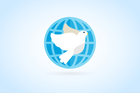 Dove vector logotupe. Dove logo. Dove symbol. Bird dove monogram. Peace world bird. Bird vector logo. Dove silhouette logo, Globe union brand logo, care clinic logo, togetherness concept logoのイラスト素材