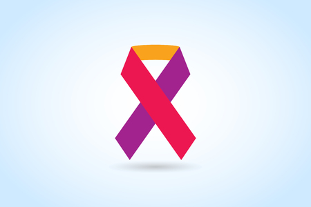 Breast cancer ribbon on white background. Vector care ribbon icon.のイラスト素材