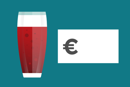 Beer bottle price blank vector. Beer bottle, beer glass and beer label. Beer cups silhouette, beer vector icons, beer isolated. Oktoberfest beer vector set. Beer drink, beer sign, price blank euroのイラスト素材