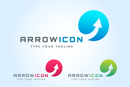 Vector arrow icon. Arrow abstract icon template. Up arrow, cursor arrow icon, arrowheads. Arrow marker and dynamic arrow symbol. Arrow isolated. Arrow vector icon. Arrow company iconのイラスト素材
