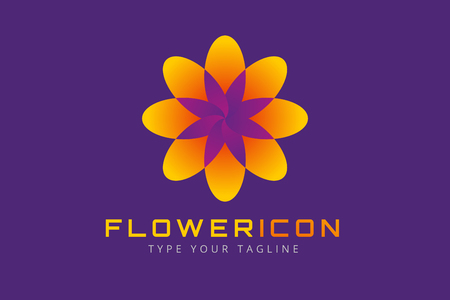 Abstract flower vector icon. Nature flower icon. のイラスト素材