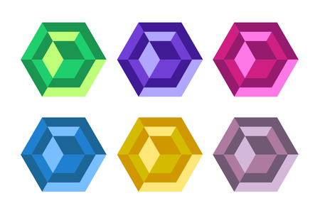 Monogram diamond icon set. のイラスト素材