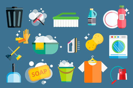 Cleaning icons vector set.