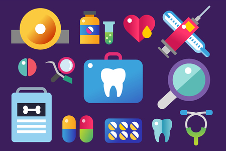 Dental vector icons set.のイラスト素材