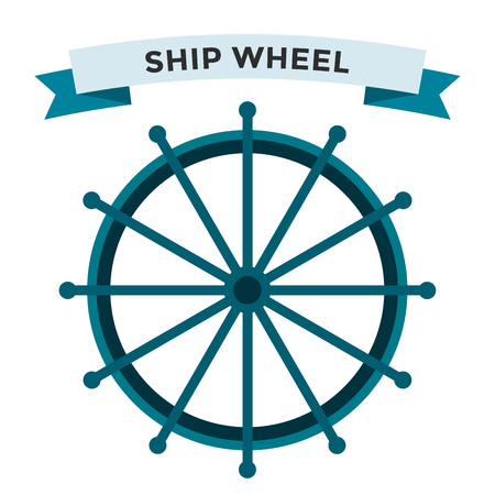 Vector rudder flat icons set. Rudder wheel illustration. Boat wheel control rudder vector icons set. Rudders, ships, se, wheel, round, control, yacht, cruise. Rudder icon. Wheel icons. Rudder and wheel isolatedのイラスト素材