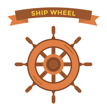 Vector rudder flat icons set. Rudder wheel illustration. Boat wheel control rudder vector icons set. Rudders, ships, se, wheel, round, control, yacht, cruise. Rudder icon. Wheel icons. Rudder and wheel isolatedのイラスト素材