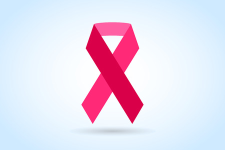 Stop cancer ribbon medical logo icon concept. Cancer ribbon, breast cancer awareness symbol, isolated on background. Vector illustration of cancer ribbon logo for people cancer and cancer icon symbol. Medical clinics conceptのイラスト素材