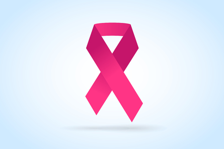 Stop cancer ribbon medical logo icon concept. Cancer ribbon, breast cancer awareness symbol, isolated on background. Vector illustration of cancer ribbon logo for people cancer and cancer icon symbol. Medical clinics conceptのイラスト素材