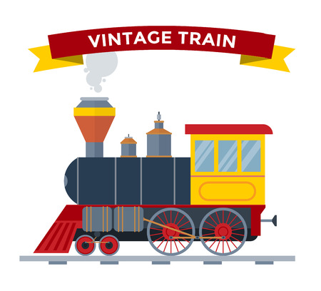 Old vintage retro transportation train vector collection. Trains vector illustration on white background. Trains silhouette isolated white. Old vintage retro transportation train cargo vector railwayのイラスト素材