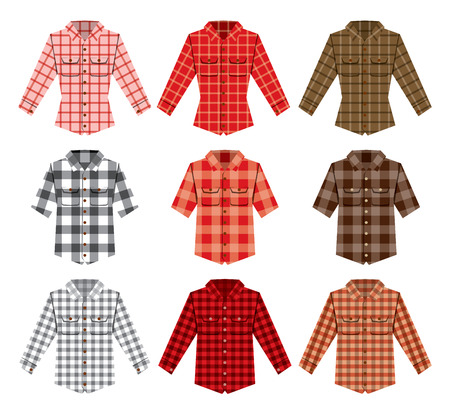 Lumberjack check shirt lumberjack old fashion vector patterns. Red, black, white check old fashion lumberjack shirt. Trendy hipster lumberjack shirt vector. Fashion  lumberjack cloth texture.  Lumberjack patternのイラスト素材