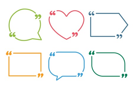 Website review quote citation blank template. Website review icon. Quote comment template. Quote bubble. Shop customer review template. Circle review template, paper sheet, information, textのイラスト素材