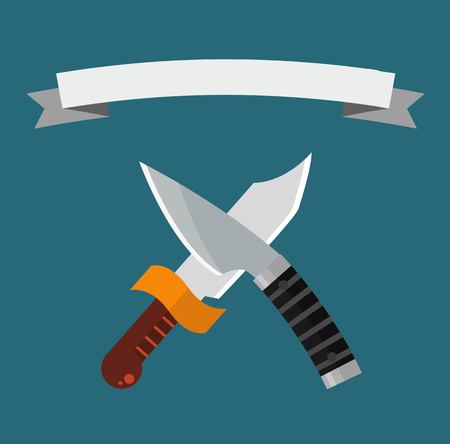 Knifes weapon collection. illustration of swords, knifes, axe, spear. Edged weapon set. knife, knife isolated, knifes silhouette. Game weapon knifes set. Knife iconのイラスト素材