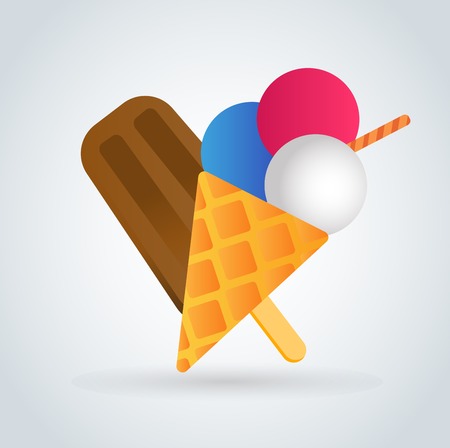 Ice cream vector icons set. Icecream isolated vectors. Candy ice cream. Tasty frozen, cartoon vector, set. Ping, red, blue, green, red ice cream. Ice cream scoops icons. Ice cream shop. Ice-cream logoのイラスト素材