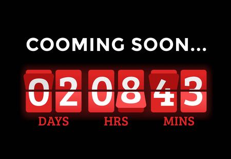 Countdown clock digits board panels timer. Website timer counter. Sale opening soon. New year,...