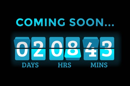 Countdown clock digits board panels timer. Website timer counter. Sale opening soon. New year, Christmas timer sale. のイラスト素材
