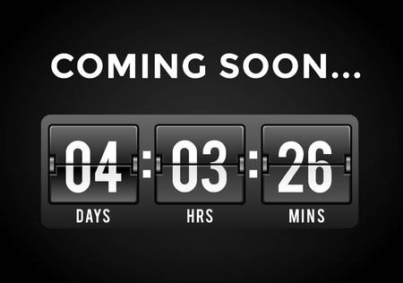 Countdown clock digits board panels timer. Website timer counter. Sale opening soon. New year, Christmas timer sale.のイラスト素材