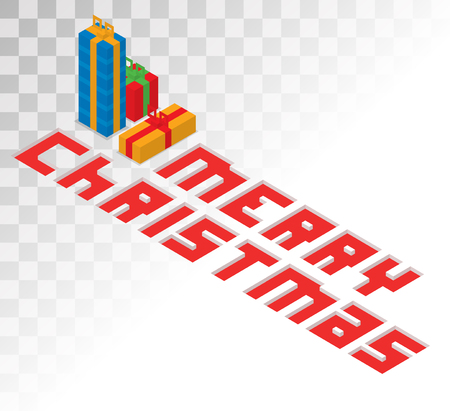Colorful 3d isometric gift boxe ribbon vector. Gift boxe red bow vector illustration. Vector Christmas red bow gift box. Christmas bow isolated on white. Christmas, birthday gift box bow icon. Holiday gift box bow iconのイラスト素材