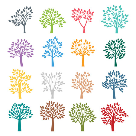 Stylized vector tree icons.のイラスト素材