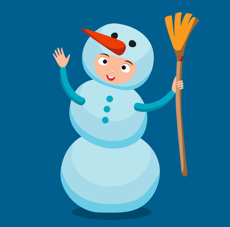 Snowman vector icon flat avatar. のイラスト素材