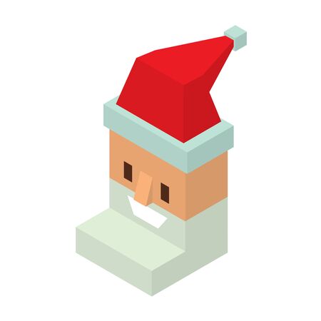 Santa Claus 3d flat isometric icon vector. のイラスト素材